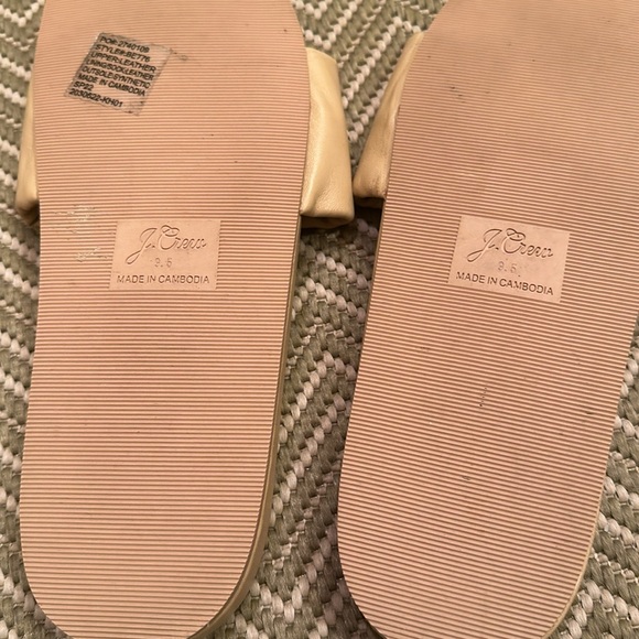 J Crew NOT Factory 9.5 EUC Sand / Tan Slides Leather with Synthetic Sole worn 1x - Picture 7 of 8